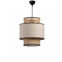 Opviq Lámpara de araña AYD-3506 de ratán en beige y negro